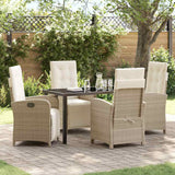 vidaXL Garden Dining Set with Cushions 3 pcs Black Poly Rattan