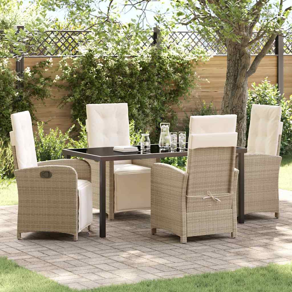 vidaXL Garden Dining Set with Cushions 3 pcs Black Poly Rattan