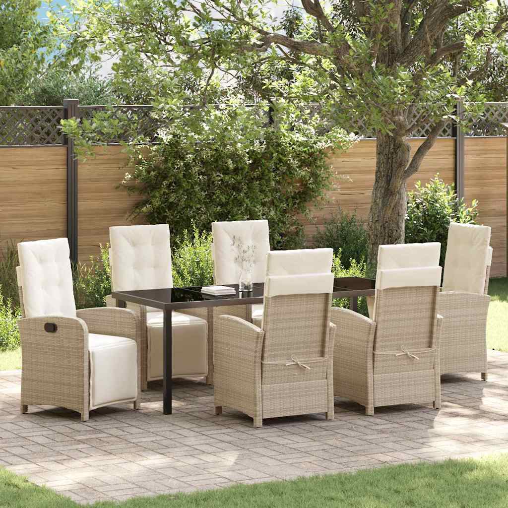 vidaXL Garden Dining Set with Cushions 3 pcs Black Poly Rattan