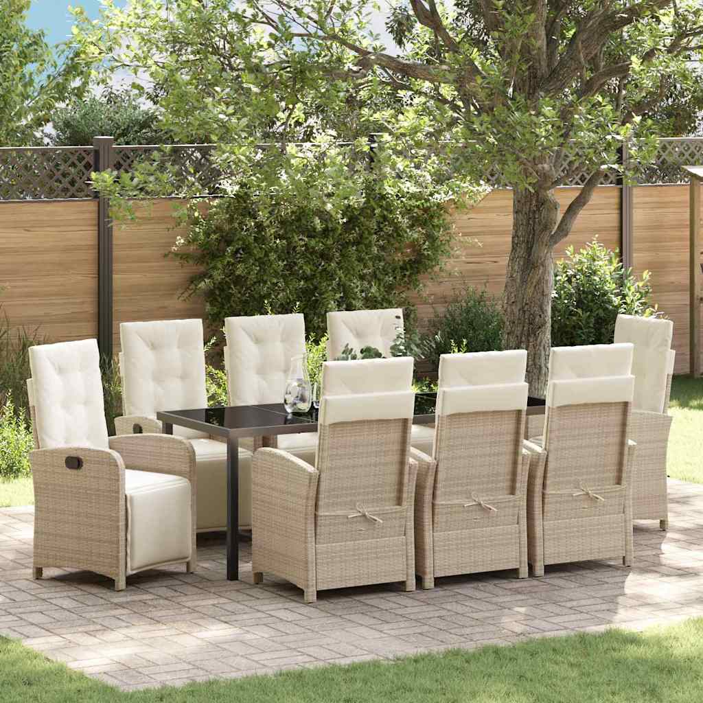 vidaXL Garden Dining Set with Cushions 3 pcs Black Poly Rattan