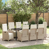 vidaXL Garden Dining Set with Cushions 3 pcs Black Poly Rattan