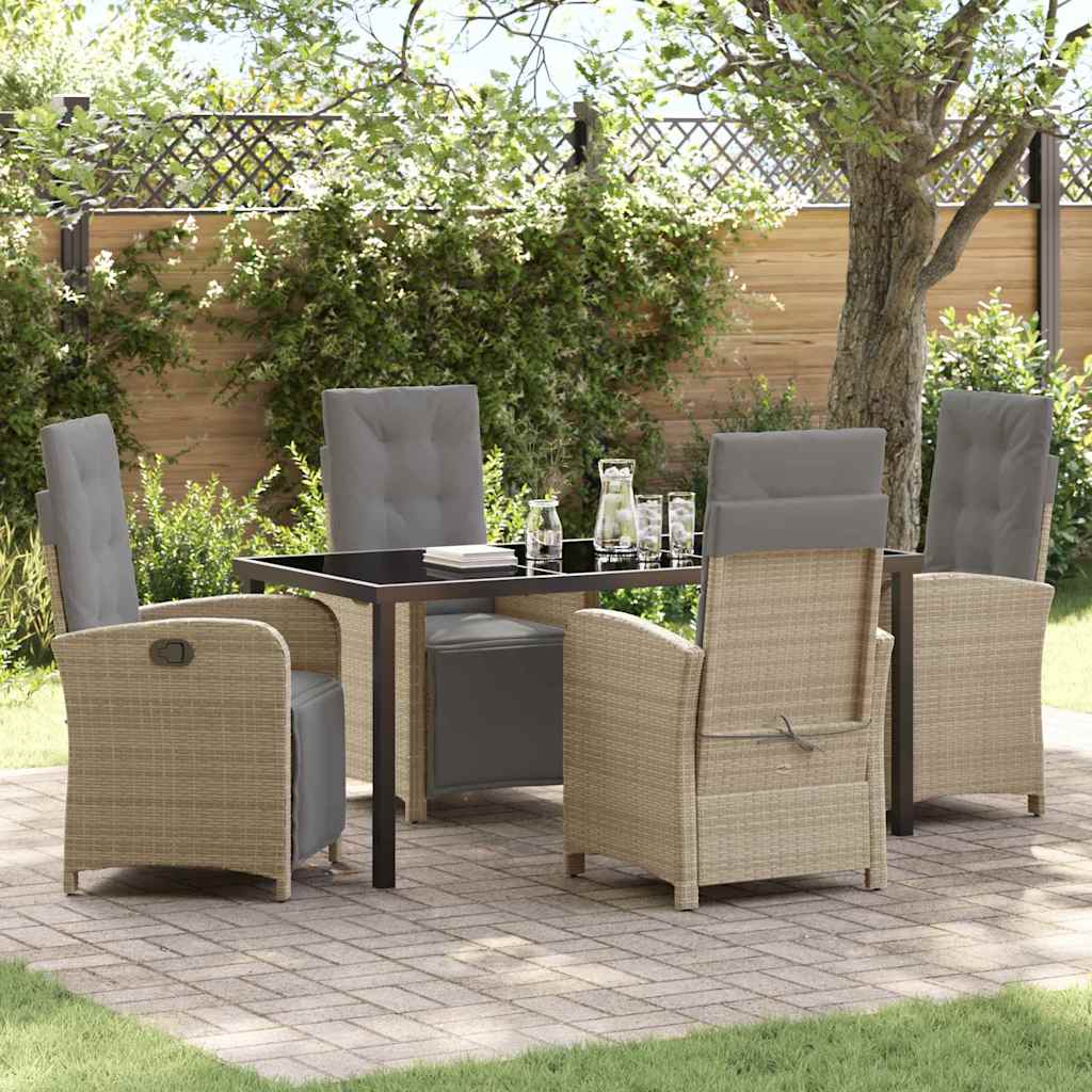 vidaXL Garden Dining Set with Cushions 3 pcs Black Poly Rattan