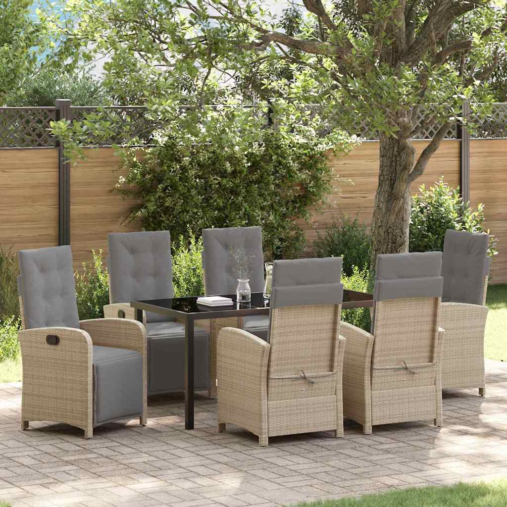 vidaXL Garden Dining Set with Cushions 3 pcs Black Poly Rattan
