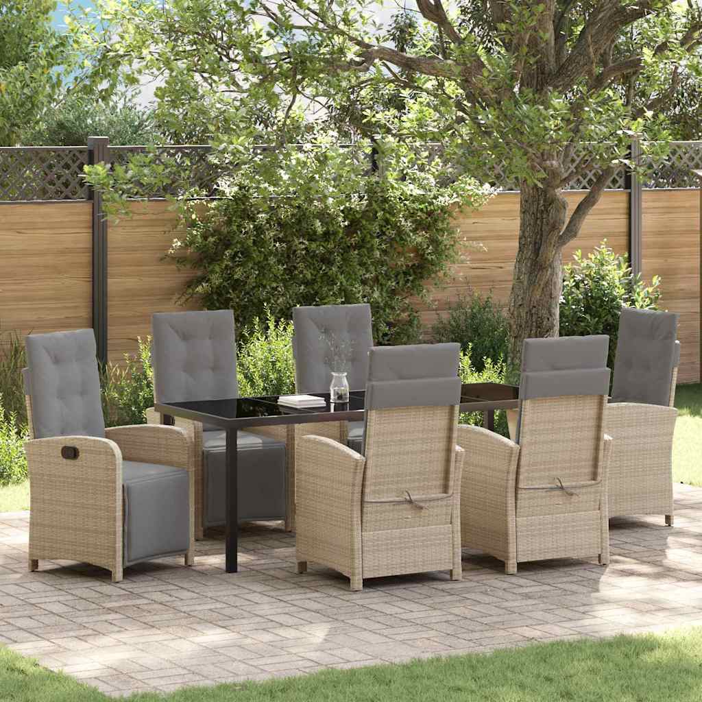 vidaXL Garden Dining Set with Cushions 3 pcs Black Poly Rattan