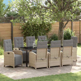 vidaXL Garden Dining Set with Cushions 3 pcs Black Poly Rattan