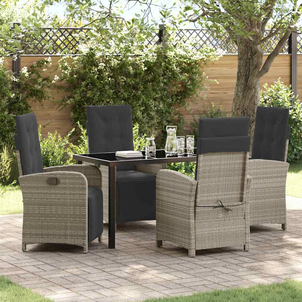 vidaXL Garden Dining Set with Cushions 3 pcs Black Poly Rattan