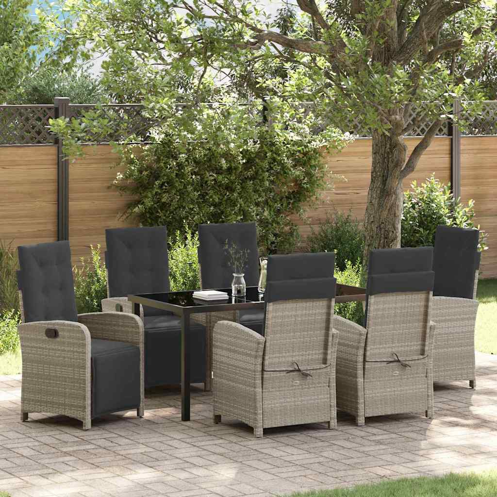 vidaXL Garden Dining Set with Cushions 3 pcs Black Poly Rattan