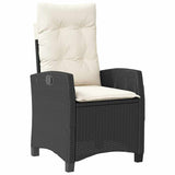 vidaXL Garden Dining Set with Cushions 3 pcs Black Poly Rattan