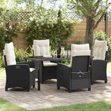 vidaXL Garden Dining Set with Cushions 3 pcs Black Poly Rattan