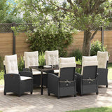 vidaXL Garden Dining Set with Cushions 3 pcs Black Poly Rattan