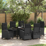 vidaXL Garden Dining Set with Cushions 3 pcs Black Poly Rattan