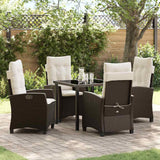 vidaXL Garden Dining Set with Cushions 3 pcs Black Poly Rattan
