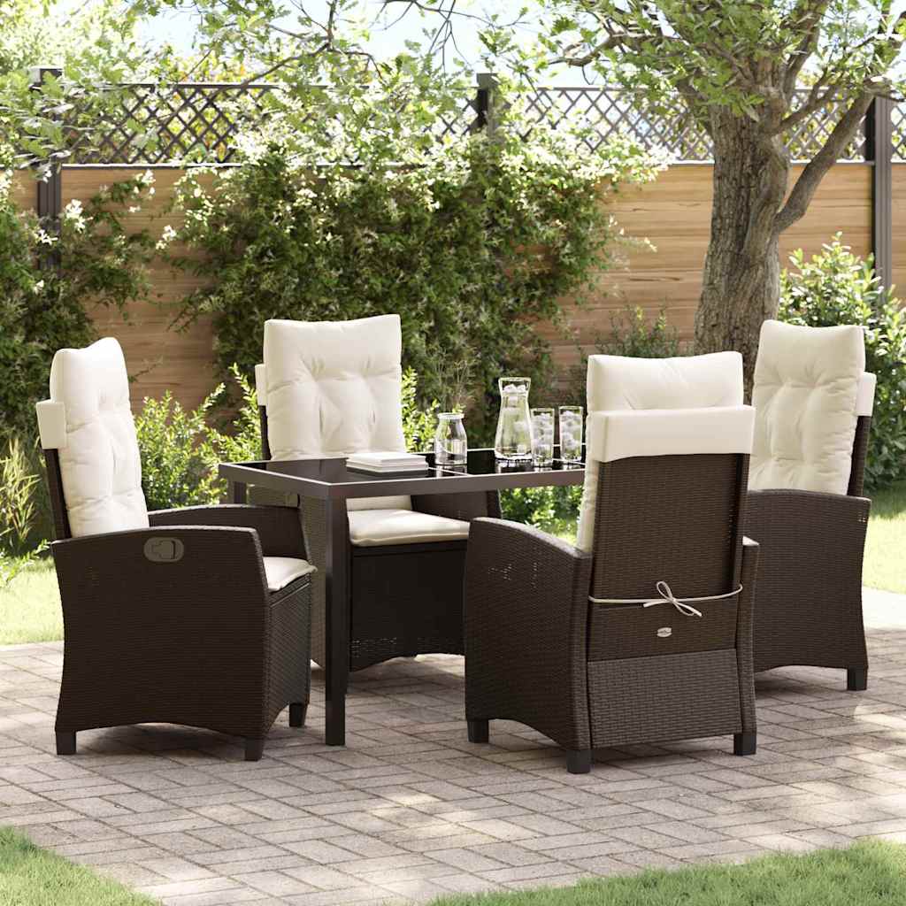 vidaXL Garden Dining Set with Cushions 3 pcs Black Poly Rattan