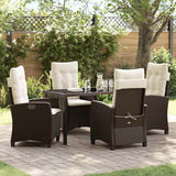 vidaXL Garden Dining Set with Cushions 3 pcs Black Poly Rattan