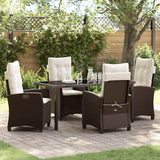 vidaXL Garden Dining Set with Cushions 3 pcs Black Poly Rattan