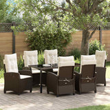 vidaXL Garden Dining Set with Cushions 3 pcs Black Poly Rattan