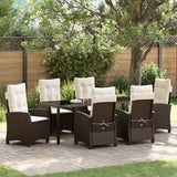 vidaXL Garden Dining Set with Cushions 3 pcs Black Poly Rattan