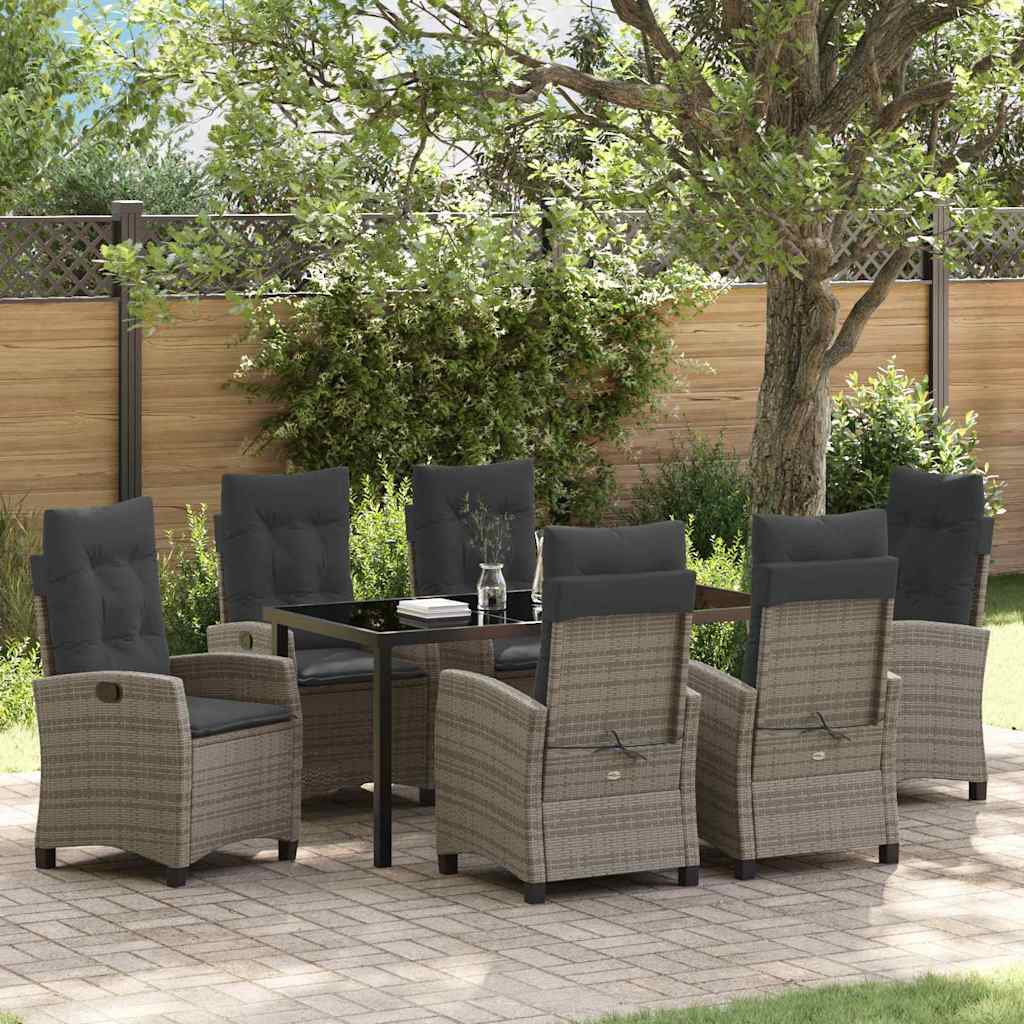 vidaXL Garden Dining Set with Cushions 3 pcs Black Poly Rattan