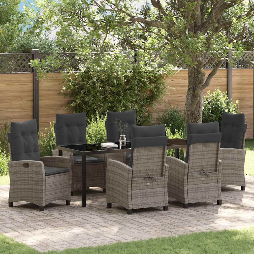 vidaXL Garden Dining Set with Cushions 3 pcs Black Poly Rattan