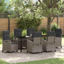 vidaXL Garden Dining Set with Cushions 3 pcs Black Poly Rattan