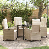 vidaXL Garden Dining Set with Cushions 3 pcs Black Poly Rattan