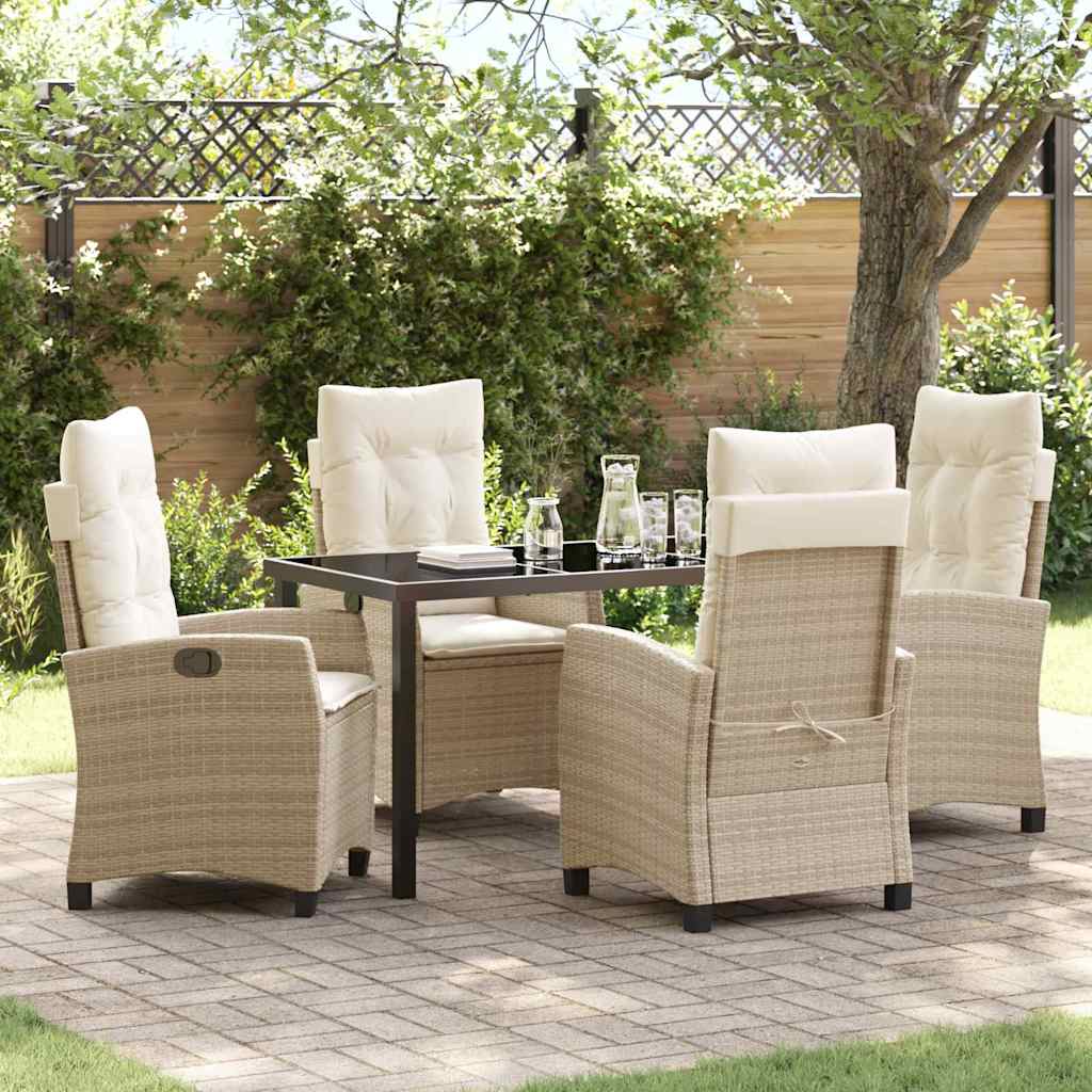 vidaXL Garden Dining Set with Cushions 3 pcs Black Poly Rattan