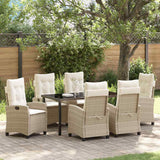 vidaXL Garden Dining Set with Cushions 3 pcs Black Poly Rattan