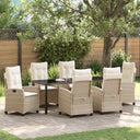 vidaXL Garden Dining Set with Cushions 3 pcs Black Poly Rattan