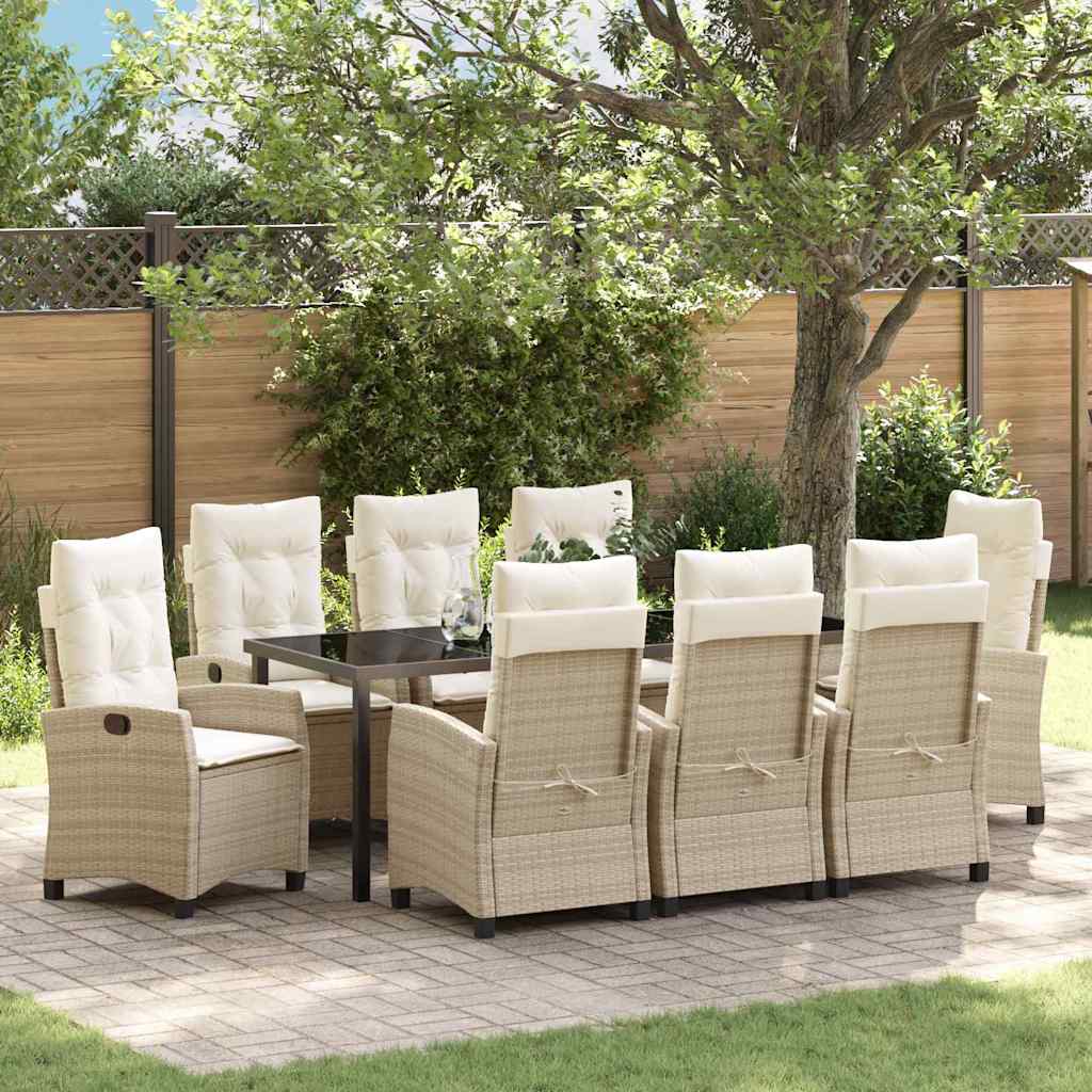 vidaXL Garden Dining Set with Cushions 3 pcs Black Poly Rattan