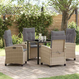 vidaXL Garden Dining Set with Cushions 3 pcs Black Poly Rattan