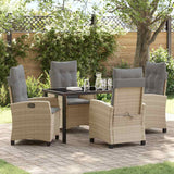vidaXL Garden Dining Set with Cushions 3 pcs Black Poly Rattan