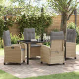vidaXL Garden Dining Set with Cushions 3 pcs Black Poly Rattan