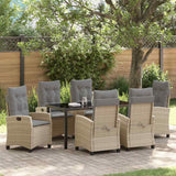 vidaXL Garden Dining Set with Cushions 3 pcs Black Poly Rattan