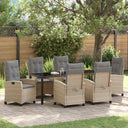 vidaXL Garden Dining Set with Cushions 3 pcs Black Poly Rattan