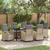 vidaXL Garden Dining Set with Cushions 3 pcs Black Poly Rattan