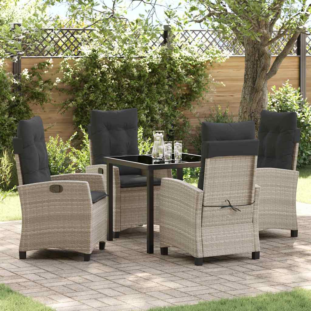 vidaXL Garden Dining Set with Cushions 3 pcs Black Poly Rattan