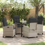 vidaXL Garden Dining Set with Cushions 3 pcs Black Poly Rattan