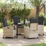 vidaXL Garden Dining Set with Cushions 3 pcs Black Poly Rattan