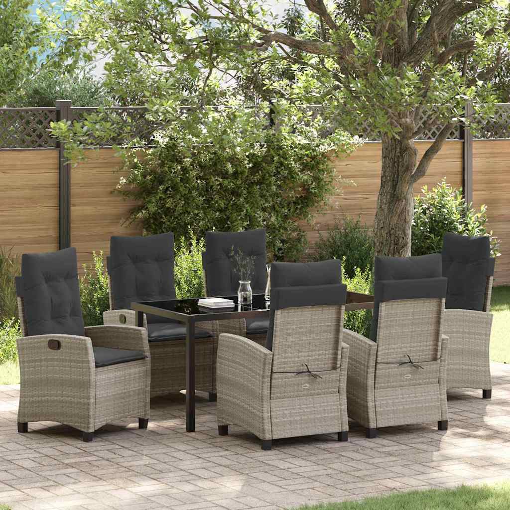 vidaXL Garden Dining Set with Cushions 3 pcs Black Poly Rattan