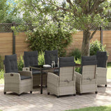 vidaXL Garden Dining Set with Cushions 3 pcs Black Poly Rattan