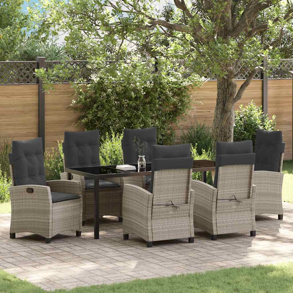 vidaXL Garden Dining Set with Cushions 3 pcs Black Poly Rattan