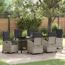 vidaXL Garden Dining Set with Cushions 3 pcs Black Poly Rattan