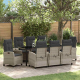 vidaXL Garden Dining Set with Cushions 3 pcs Black Poly Rattan