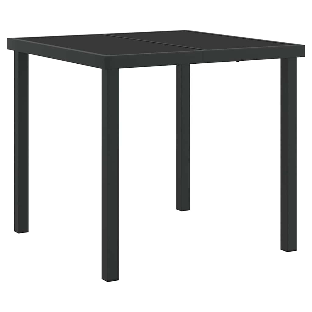 vidaXL Tuin Eettafel Set met kussen 3 pcs Zwart poly rattan