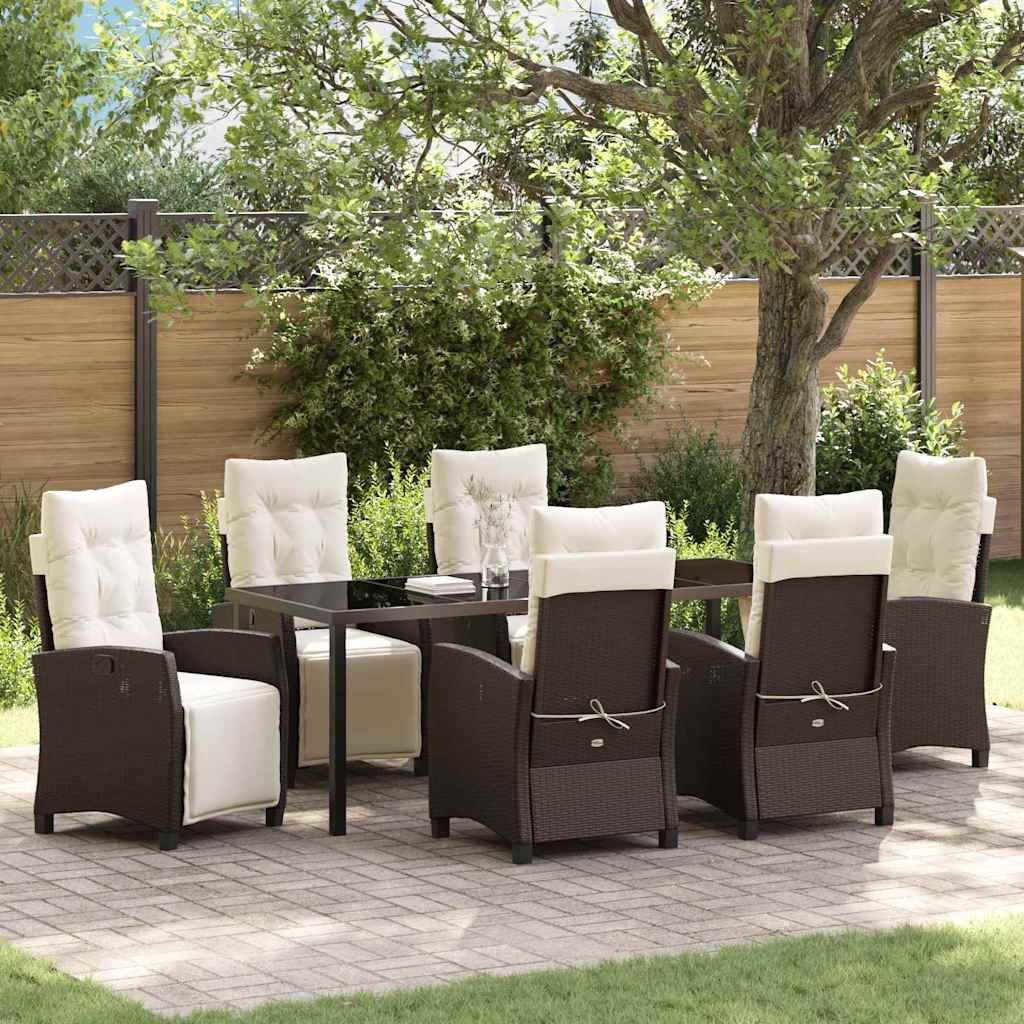 vidaXL Tuin Eettafel Set met kussen 3 pcs Zwart poly rattan