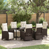 vidaXL Tuin Eettafel Set met kussen 3 pcs Zwart poly rattan