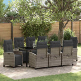 vidaXL Tuin Eettafel Set met kussen 3 pcs Zwart poly rattan