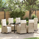 vidaXL Tuin Eettafel Set met kussen 3 pcs Zwart poly rattan