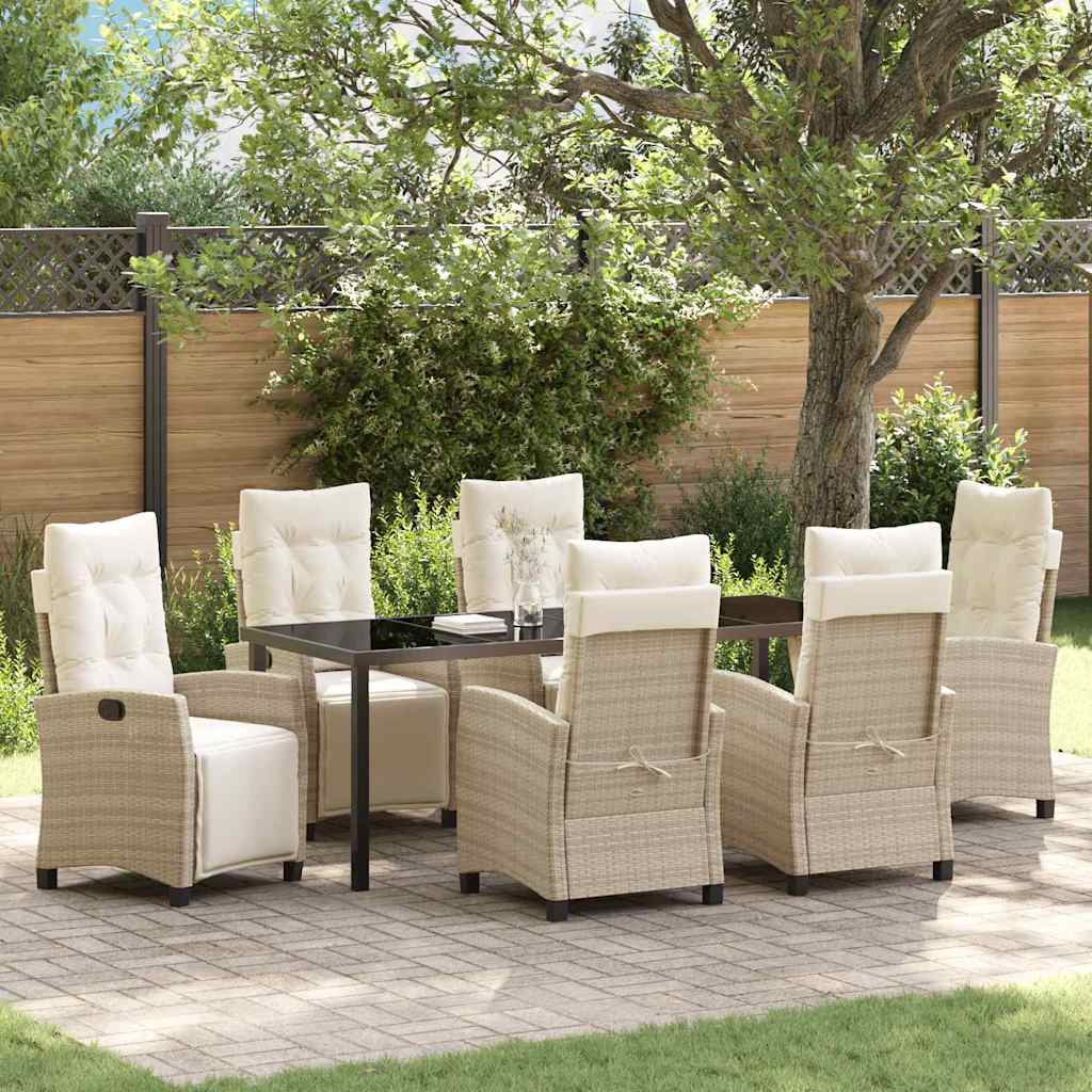 vidaXL Tuin Eettafel Set met kussen 3 pcs Zwart poly rattan