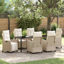 vidaXL Tuin Eettafel Set met kussen 3 pcs Zwart poly rattan